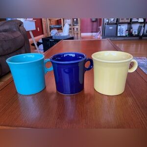 FIESTAWARE Colorful Ceramic Mug Set - TURQUOISE, COBALT, SUNFLOWER